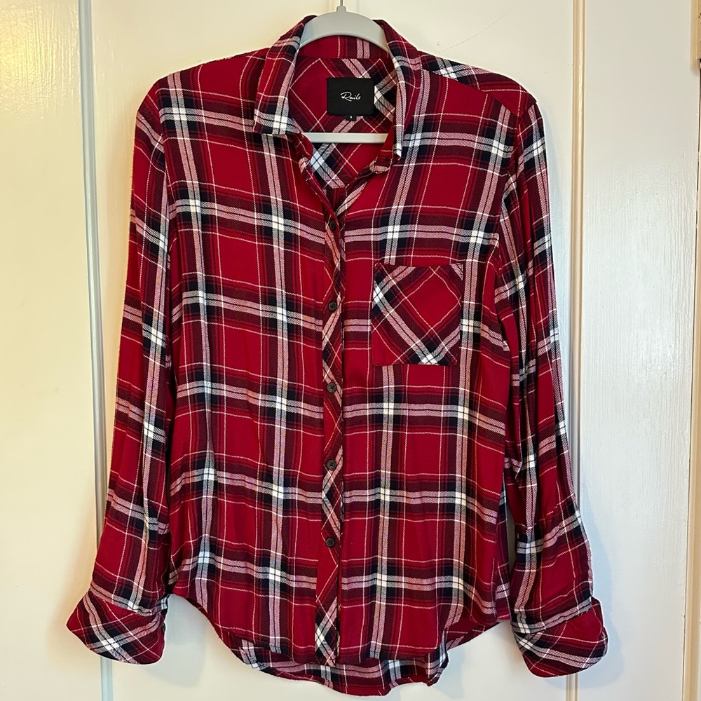 Rails Button Down Red/Black/White - Small - image 1